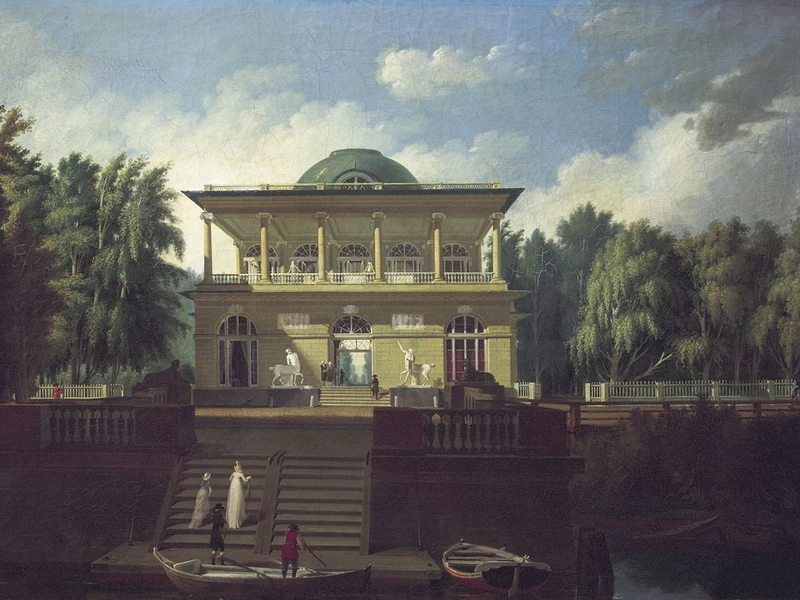 1759-Andrej Nikiforovič Voronichin - 1759-Andrei Nikiforovich Voronichin - Veduta della dacia Stroganoff a Pietroburgo